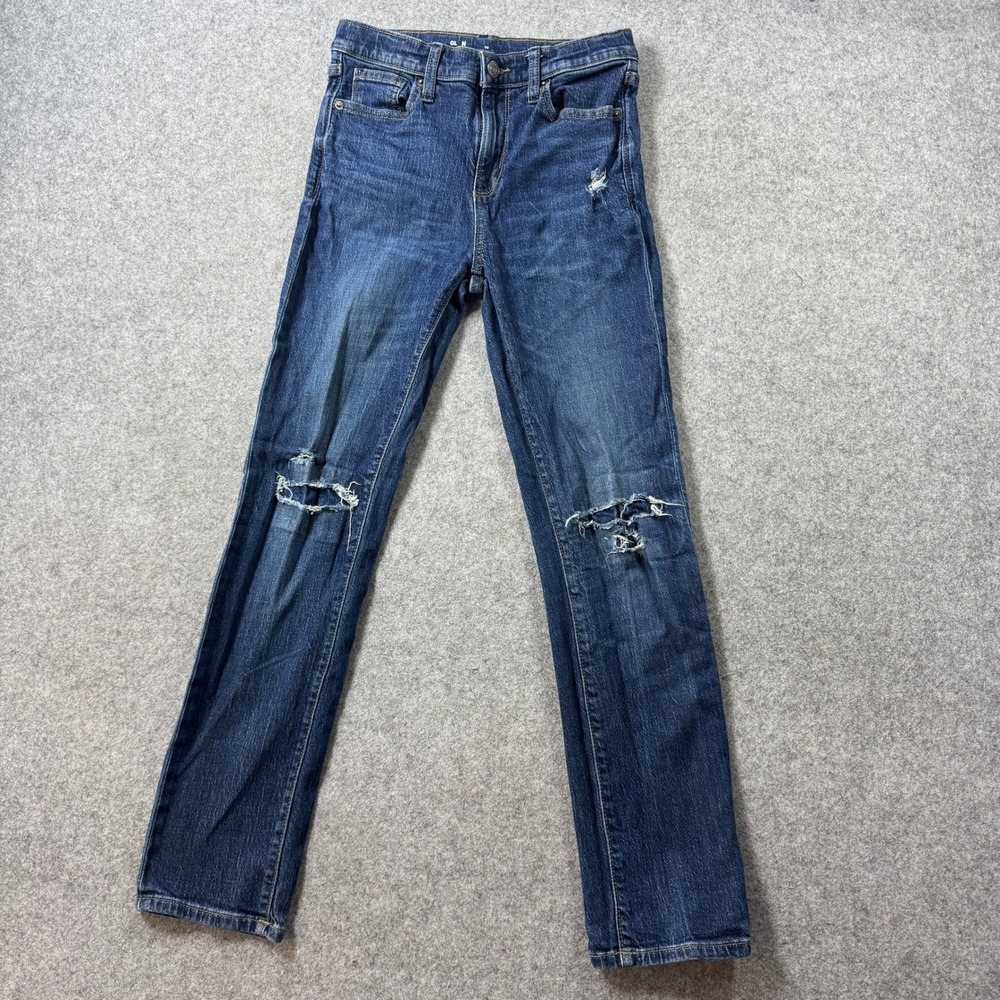 American Eagle Boys Next Level Stretch Skinny Jeans 14 Blue Distressed Ripped